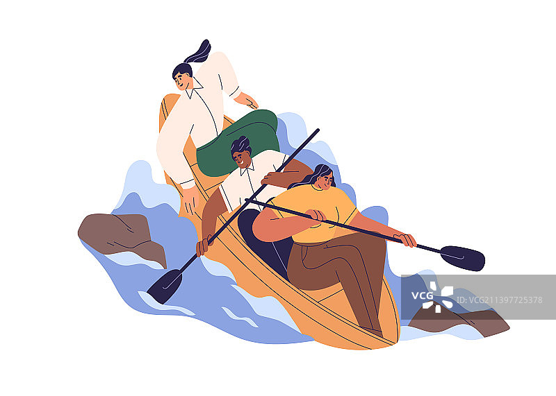 同舟共济的商务团队图片素材