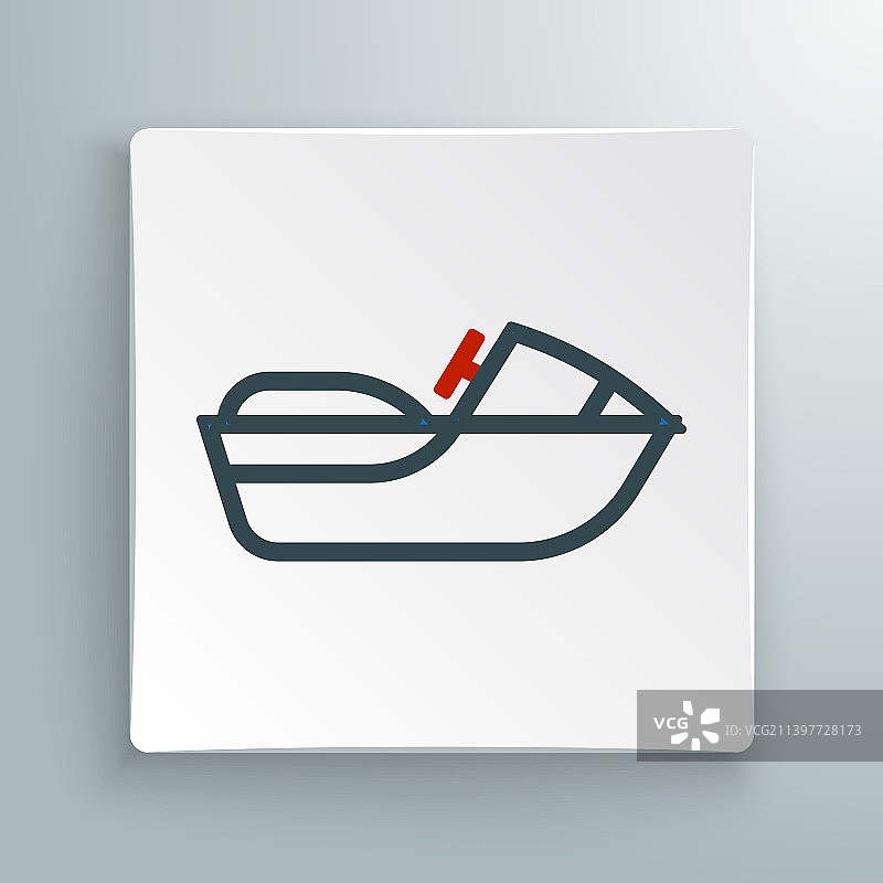 白色背景上的线性喷气滑雪图标图片素材