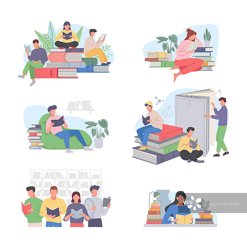 学生们在读书图片素材