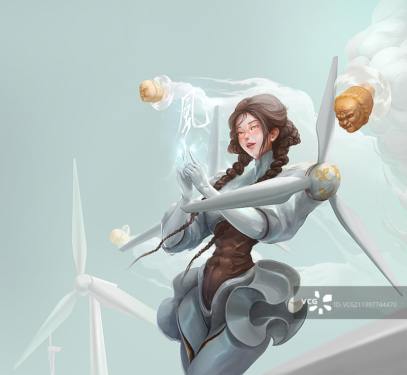 中国环保新能源女神-风电女神图片素材