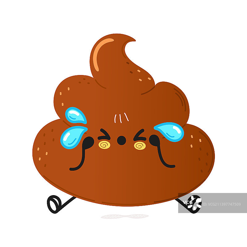 手绘可爱悲伤的便便卡通角色图片素材