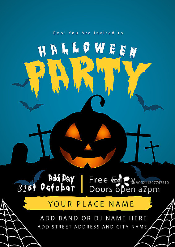 万圣节派对庆祝海报宣传单设计图片素材