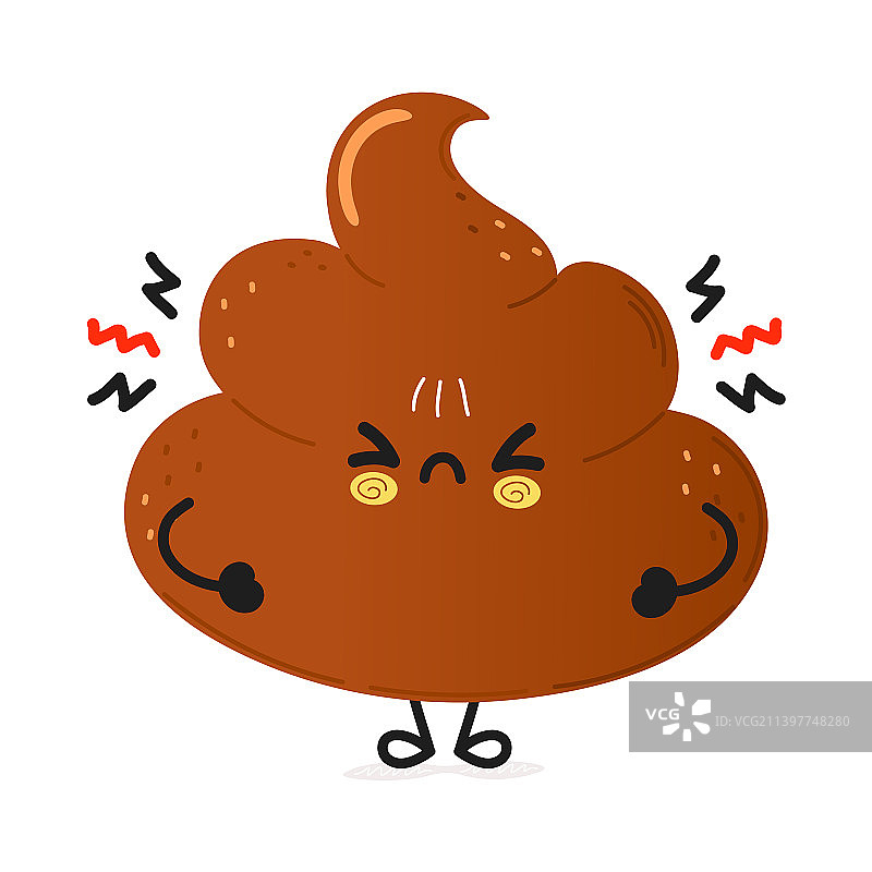 手绘可爱愤怒的便便卡通形象图片素材