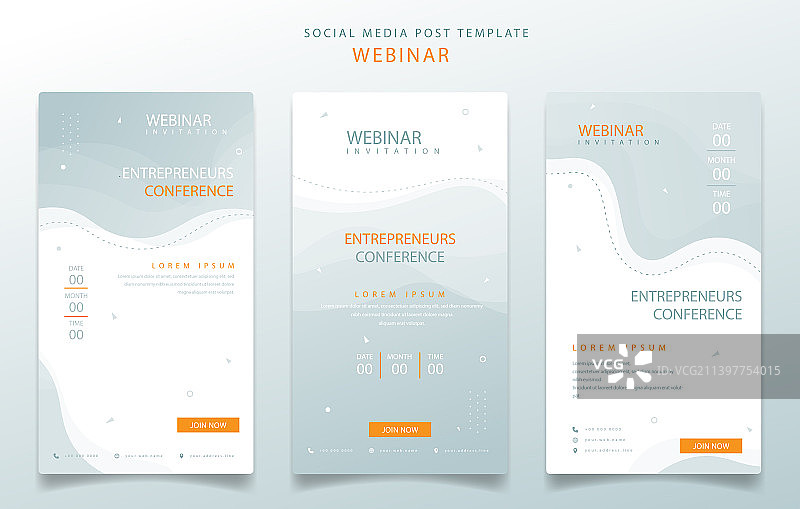 带有挥舞元素的社交媒体帖子模板图片素材