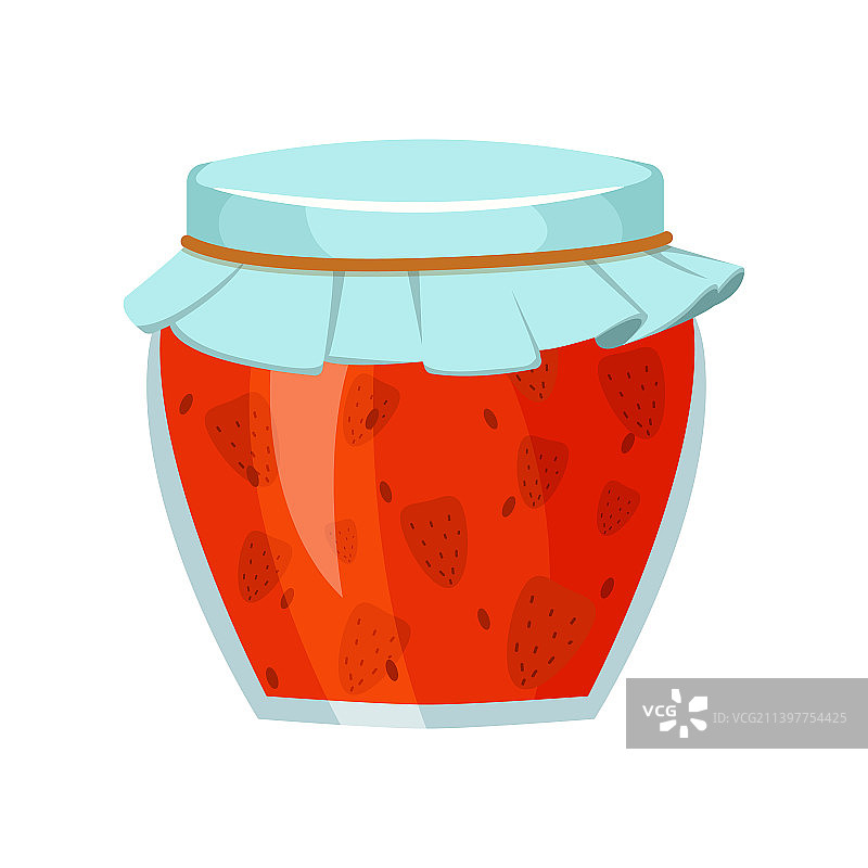 草莓酱玻璃罐图片素材