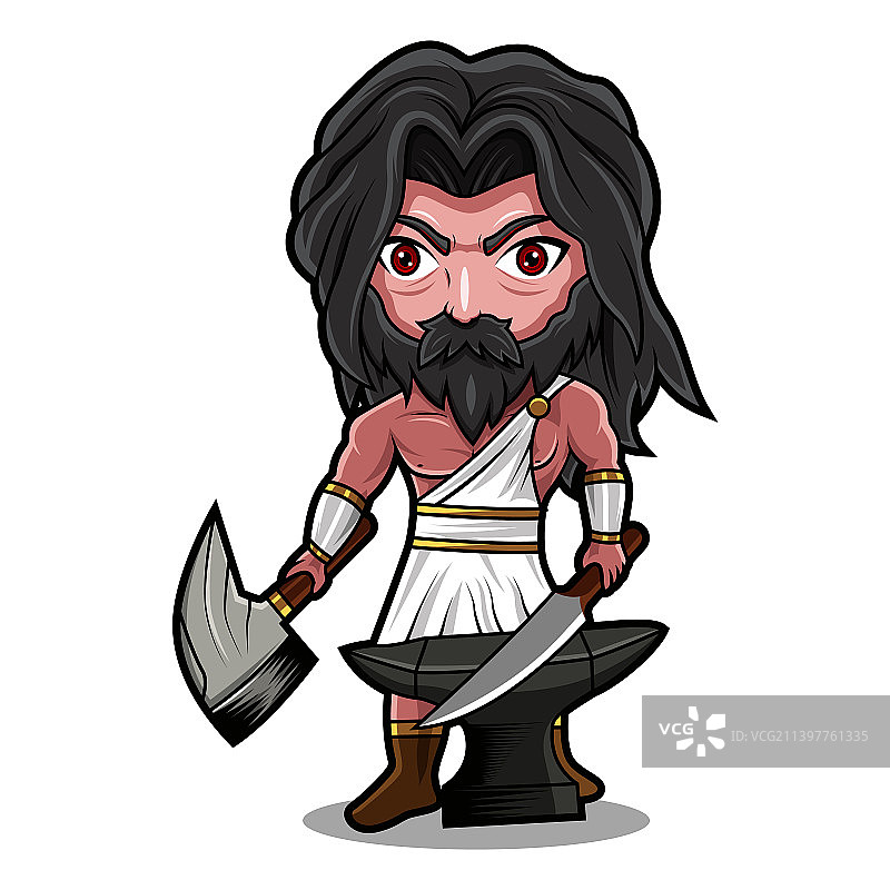 赫淮斯托斯Q版吉祥物标志设计图片素材