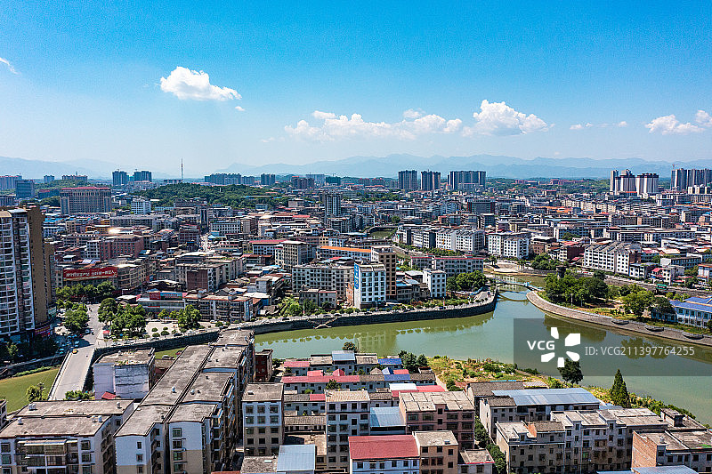 航拍湖南衡阳常宁市城市风光图片素材
