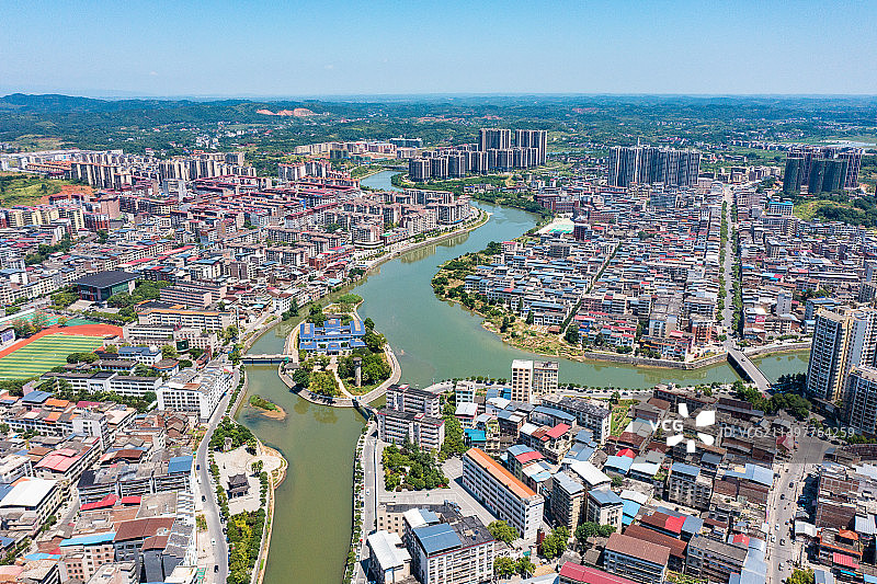 航拍湖南衡阳常宁市城市风光图片素材