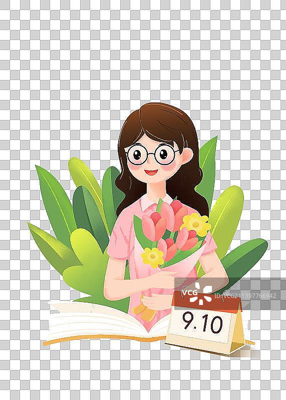 教师节老师人物插画图片素材