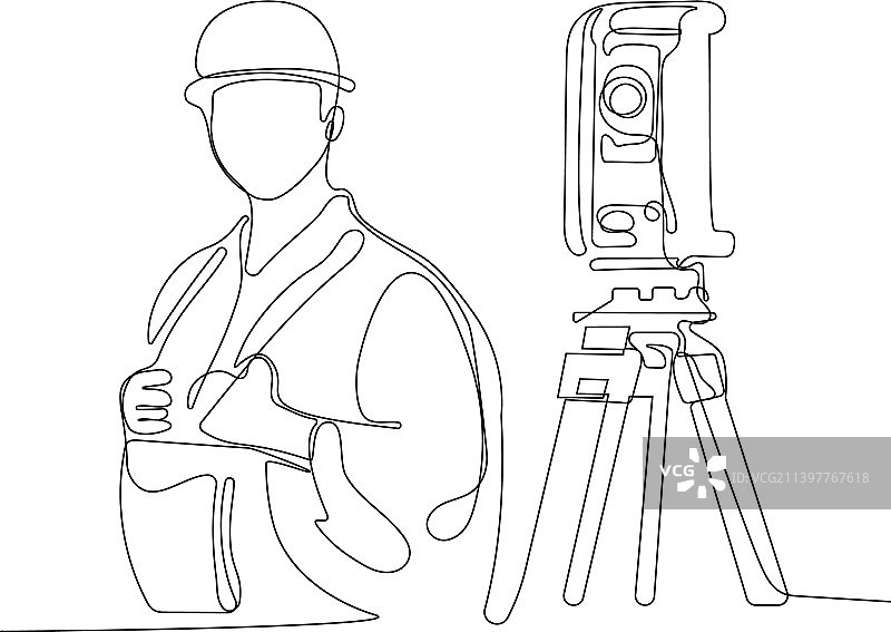 戴头盔使用平板电脑的白人工人图片素材