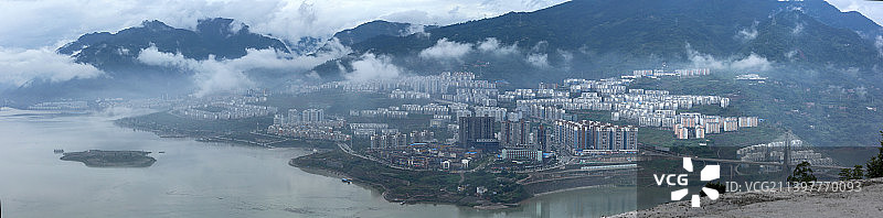 云南昭通绥江移民新城城市风光图片素材