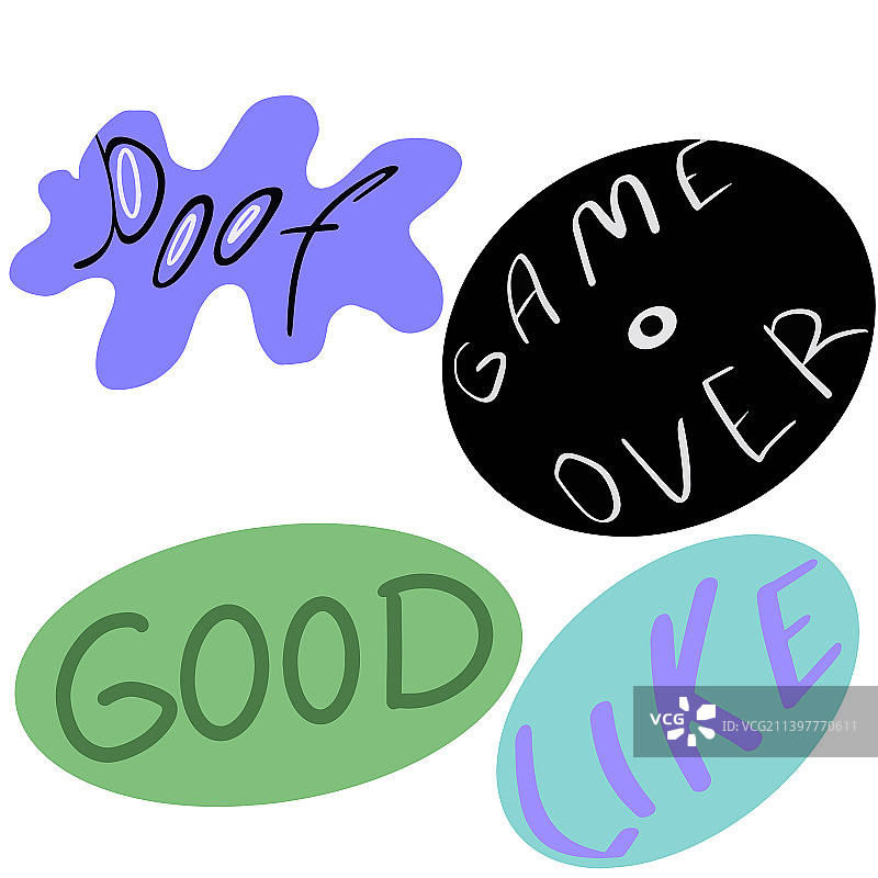 用于贴纸的美丽题词文本图片素材