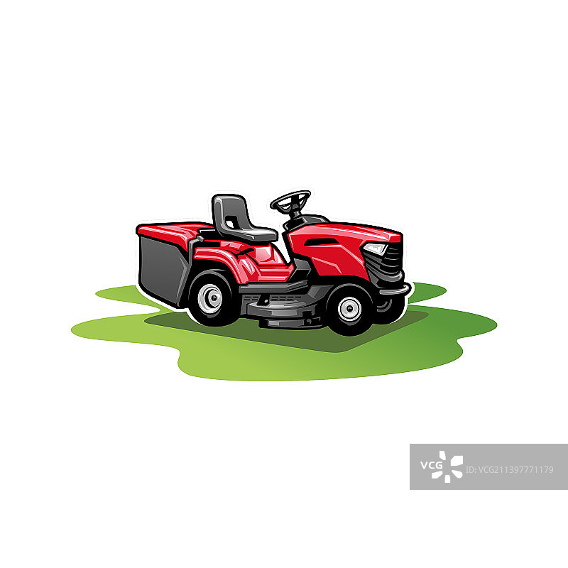 草皮和割草机标志图片素材