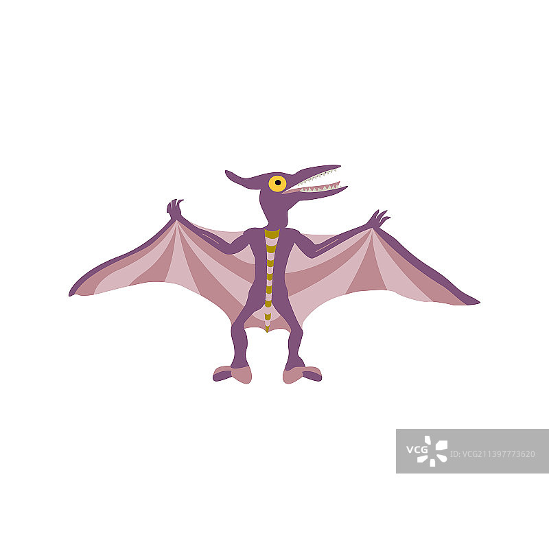 白色背景上的孤立翼手龙图片素材