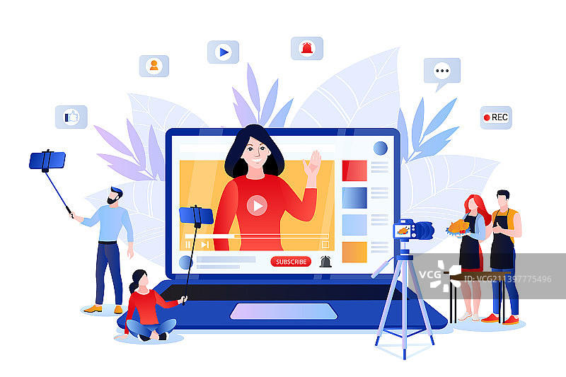 社交媒体Vlog视频内容创作图片素材