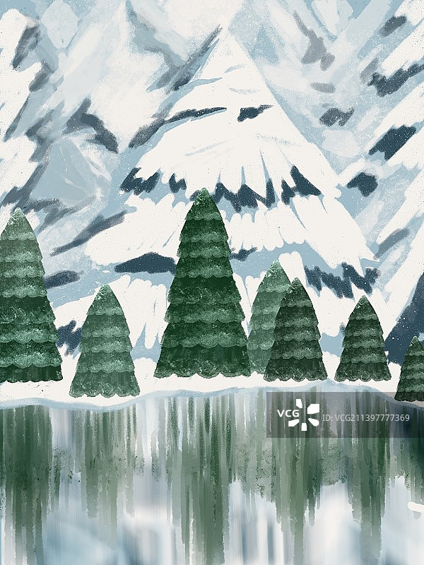 北国风光插画图片素材