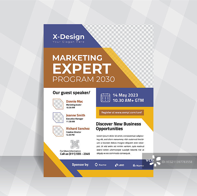 数字商务营销会议宣传单图片素材