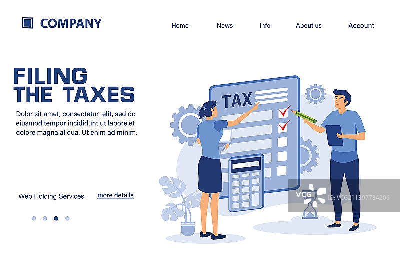 报税着陆页模板图片素材