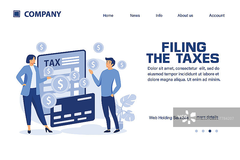 报税着陆页模板图片素材