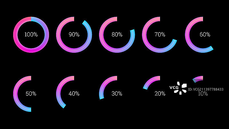 百分比信息图表元素集合图片素材