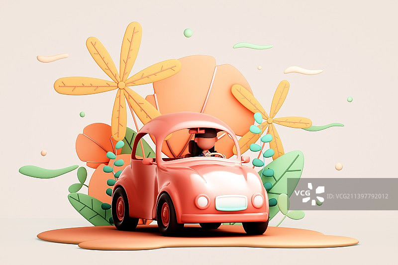 3D渲染的卡通场景图片素材