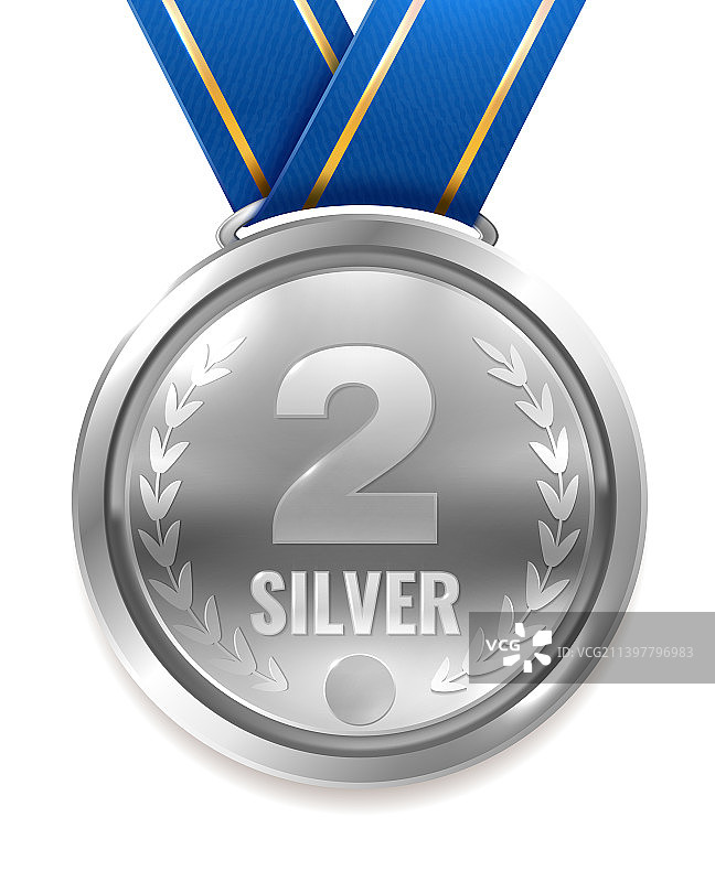 蓝色丝带银牌竞赛奖图片素材