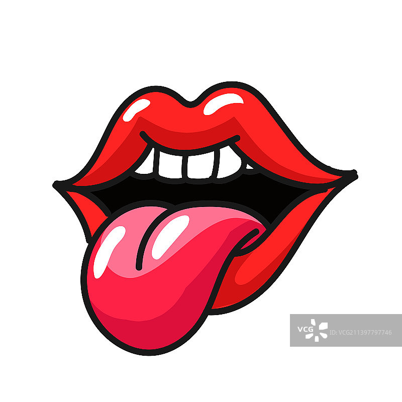 波普艺术性感红唇图片素材