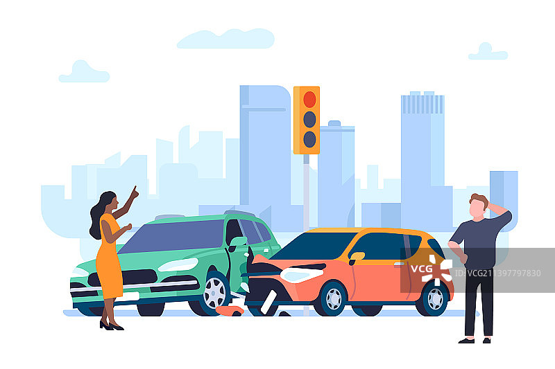 车祸事故车辆碰撞现场图片素材