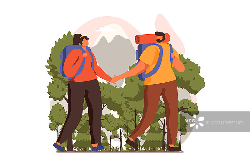 扁平设计旅行网页概念图片素材