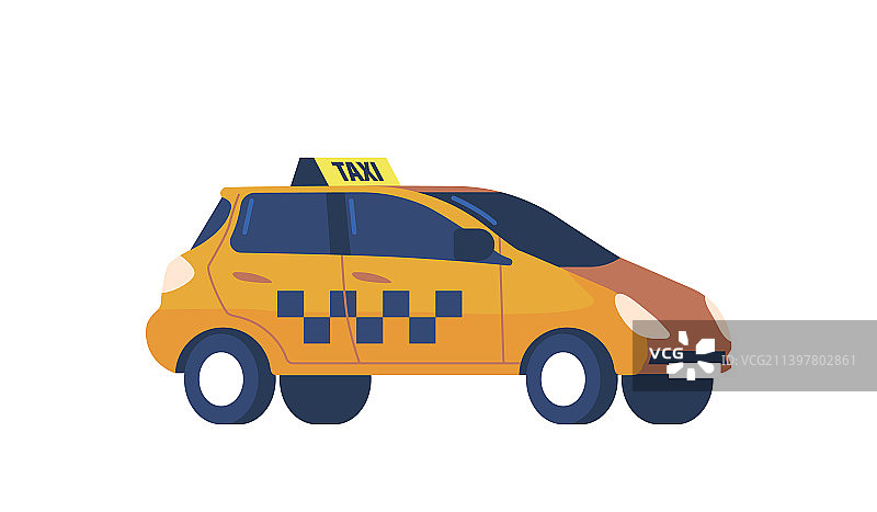 黄色出租车轿车与方格预言图片素材