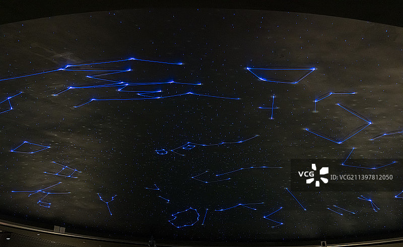 中国湖北省博物馆内部建筑星空银河顶图片素材