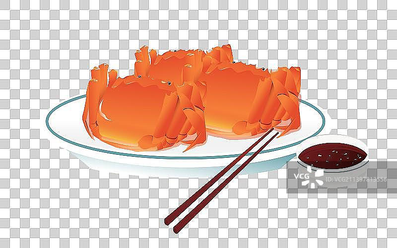 海鲜美食大闸蟹插画图片素材