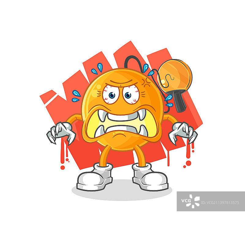 卡通怪兽球拍角色图片素材