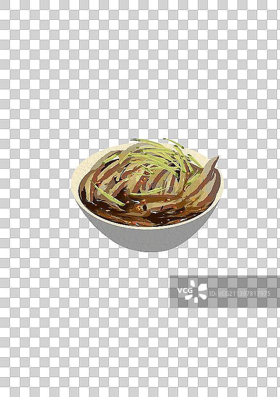 当地特色传统小吃山西灌肠凉粉图片素材