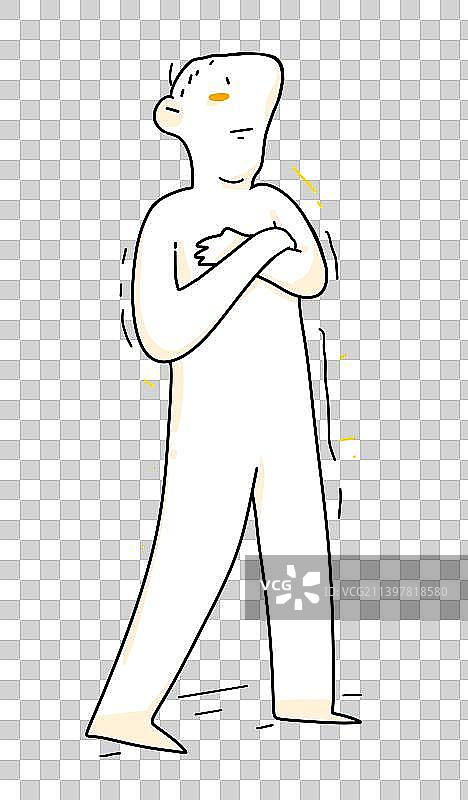 可爱白色人物插画设计元素图片素材