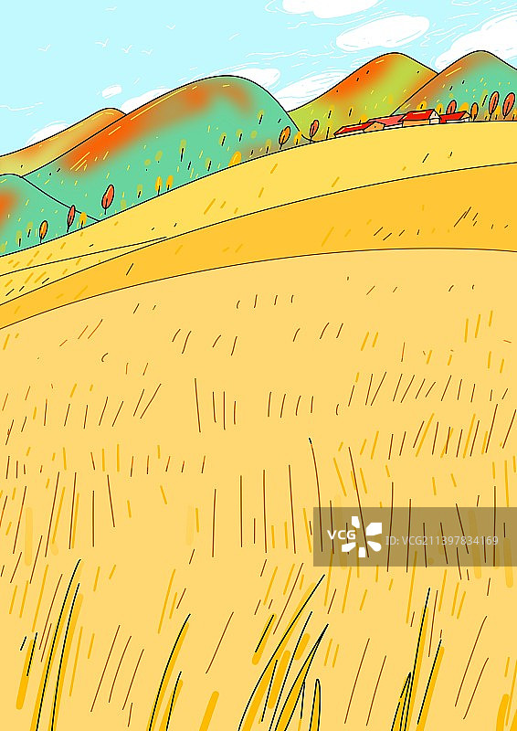 秋天季节童话故事绘本背景插画图片素材