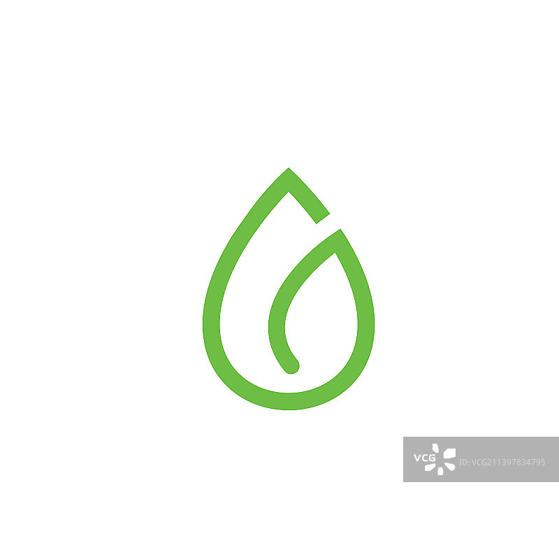 水滴树叶概念图标设计图片素材