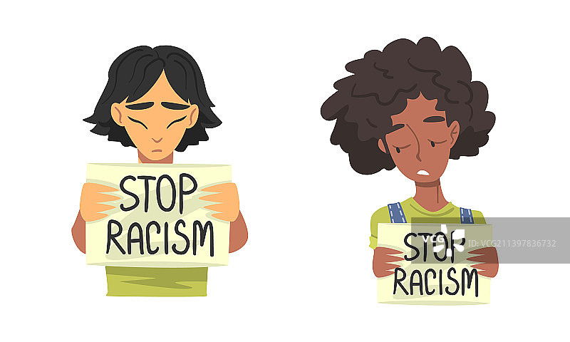反对种族歧视：非裔美国人和亚裔青年图片素材