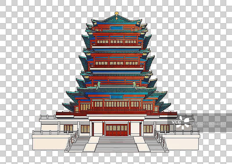 济南地标古建筑免抠大明湖超然楼图片素材