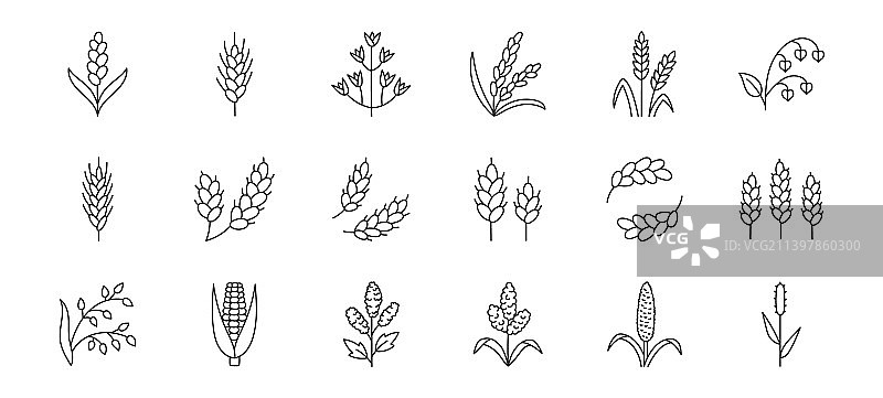 包含图标的谷物涂鸦图片素材