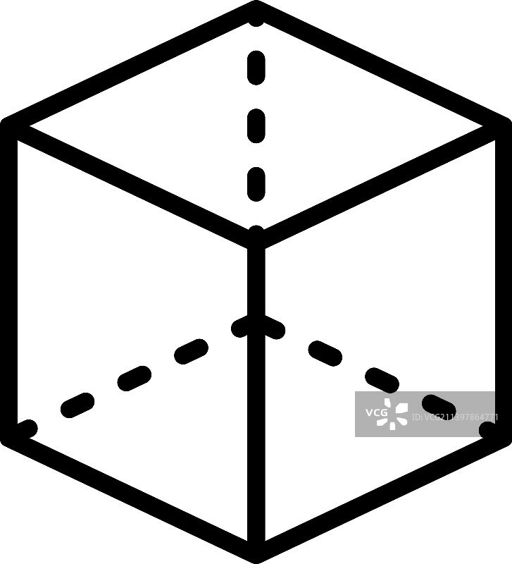 带有投影图标的立方体图片素材