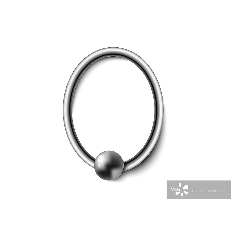 逼真的金属穿孔环配饰模板图片素材