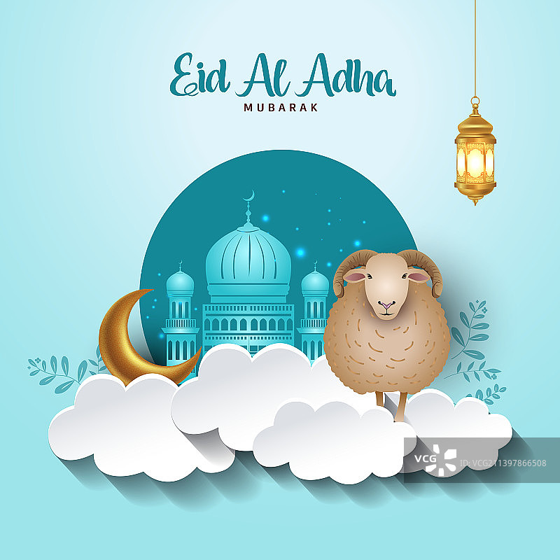 穆斯林节日古尔邦节平面设计图片素材