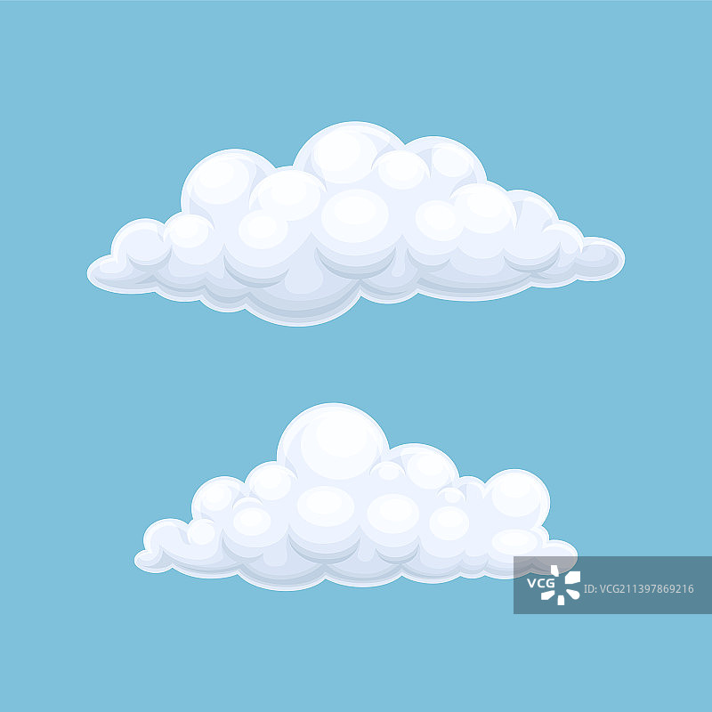 蓝色天空中的白色积云图片素材