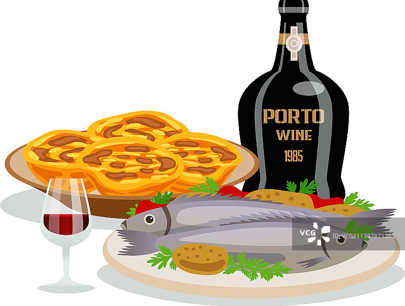 葡萄牙美食旅游组合图片素材