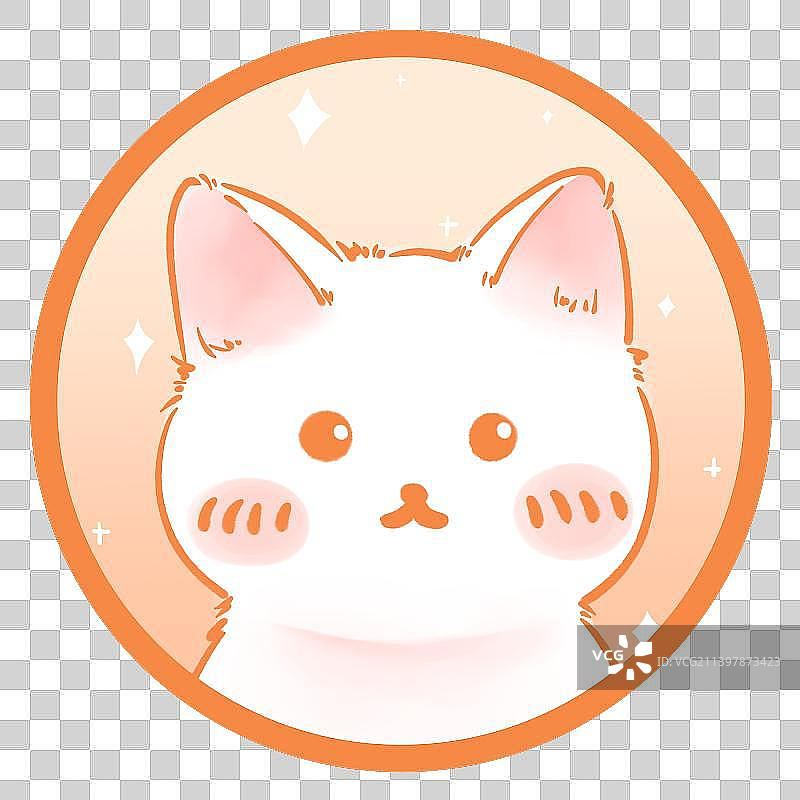 手绘卡通可爱猫咪头像贴纸图片素材