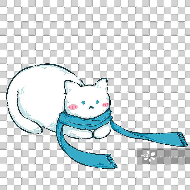 冬天戴围巾的可爱猫咪图片素材