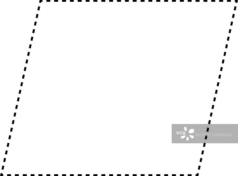 平行四边形虚线符号图标图片素材
