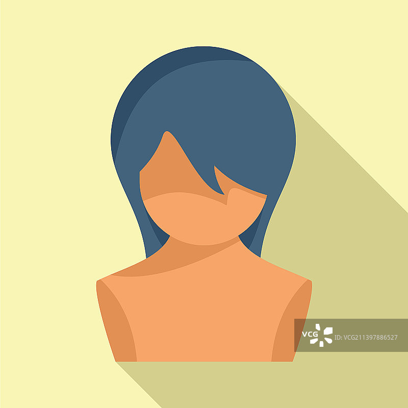 帽子假发扁平风格图标图片素材