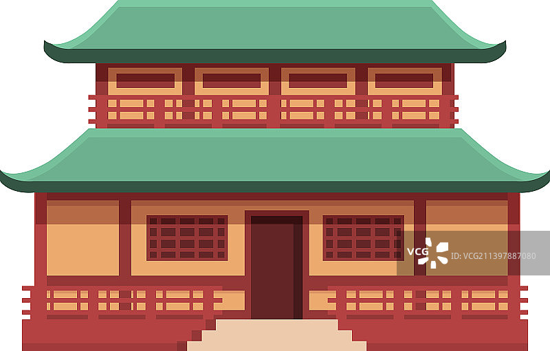唐人街房屋卡通中国宝塔图标图片素材